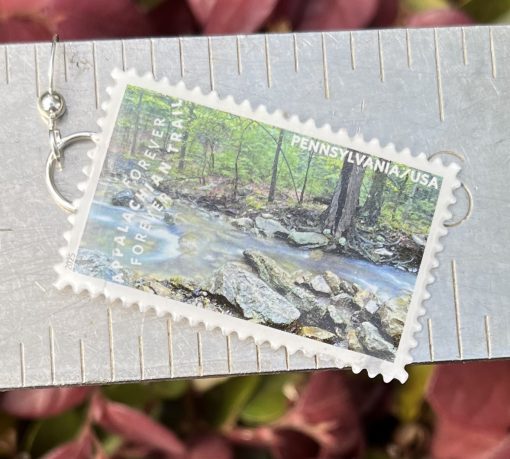 Appalachian Trail: PA/MA, U.S.A., 2025 Postage Stamp Earrings - Image 3